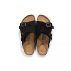 Sandales Homme Birkenstock Zurich Suede Étroite - Noir Beige