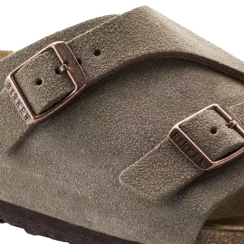 Sandales Homme Birkenstock Zurich Suede Étroite - Taupe