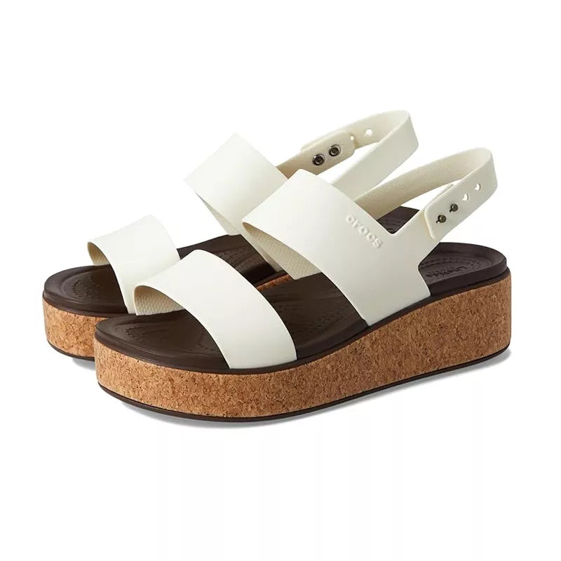 Sandales Brooklyn Cork Low Wedge - Blanc