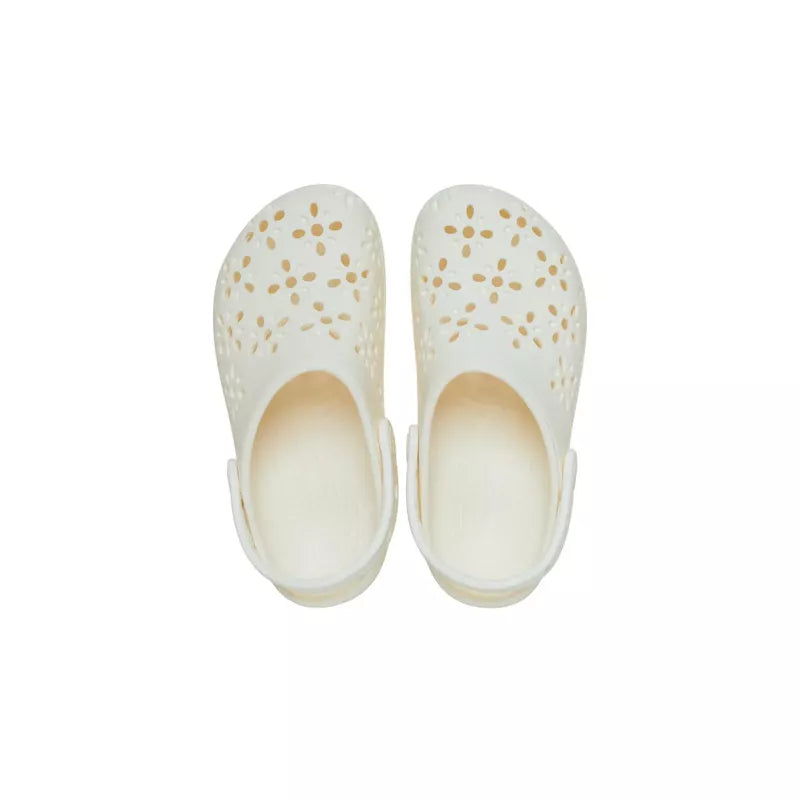 Sandales Classic Floral Cut Out Clog - Blanc