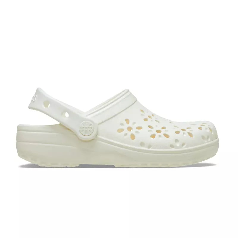 Sandales Classic Floral Cut Out Clog - Blanc