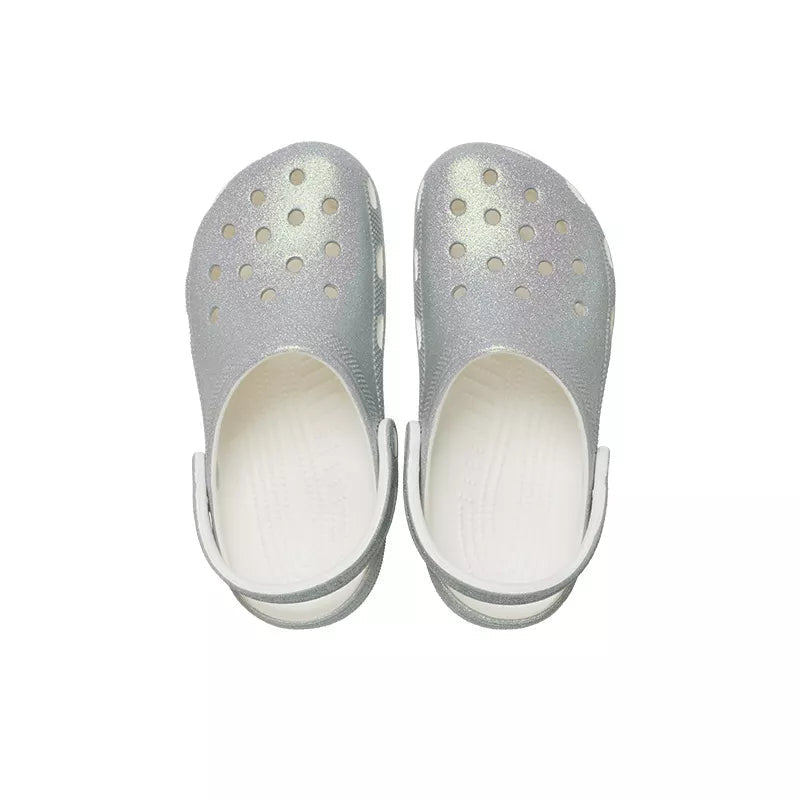 Sandales Classic Iridescent Glitter - Blanc