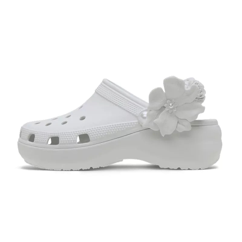 Sandales Classic Plateforme Bouquet - Blanc