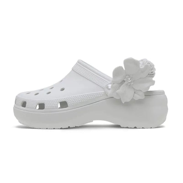 Sandales Classic Plateforme Bouquet - Blanc