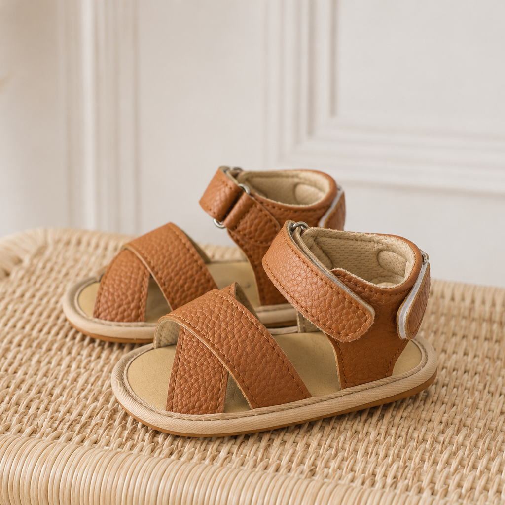 Les Sandales - Cuir Grainé - Camel