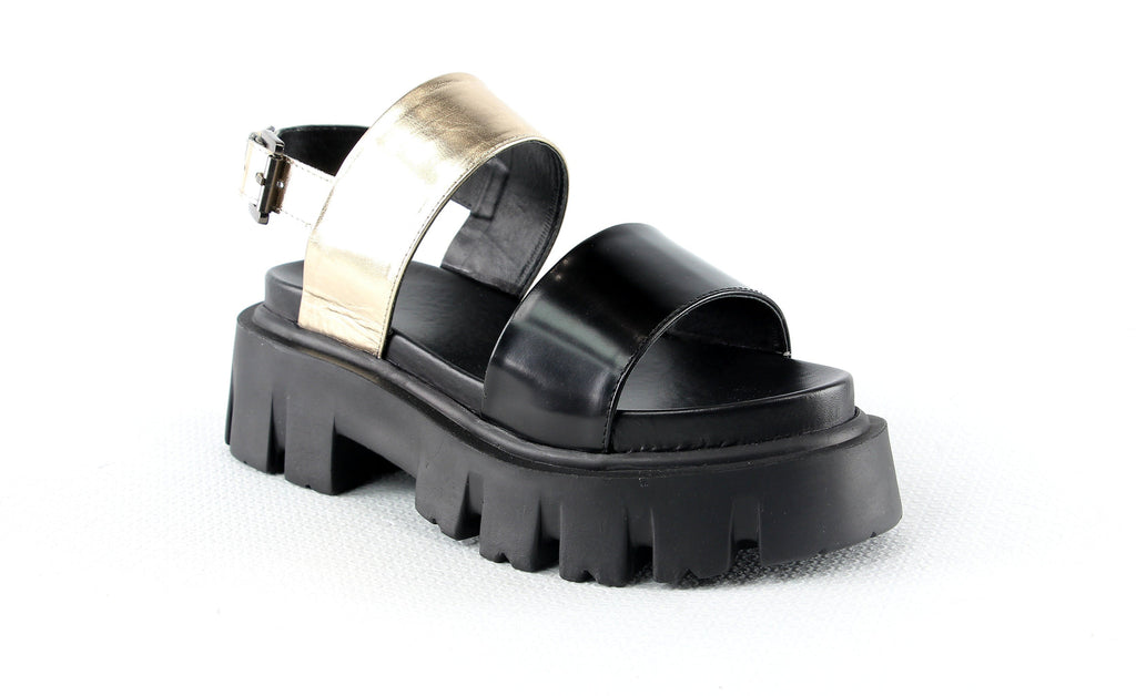 Sandales à plateforme Harrison - Noir GOLD Sandales à plateforme Nalaïm
