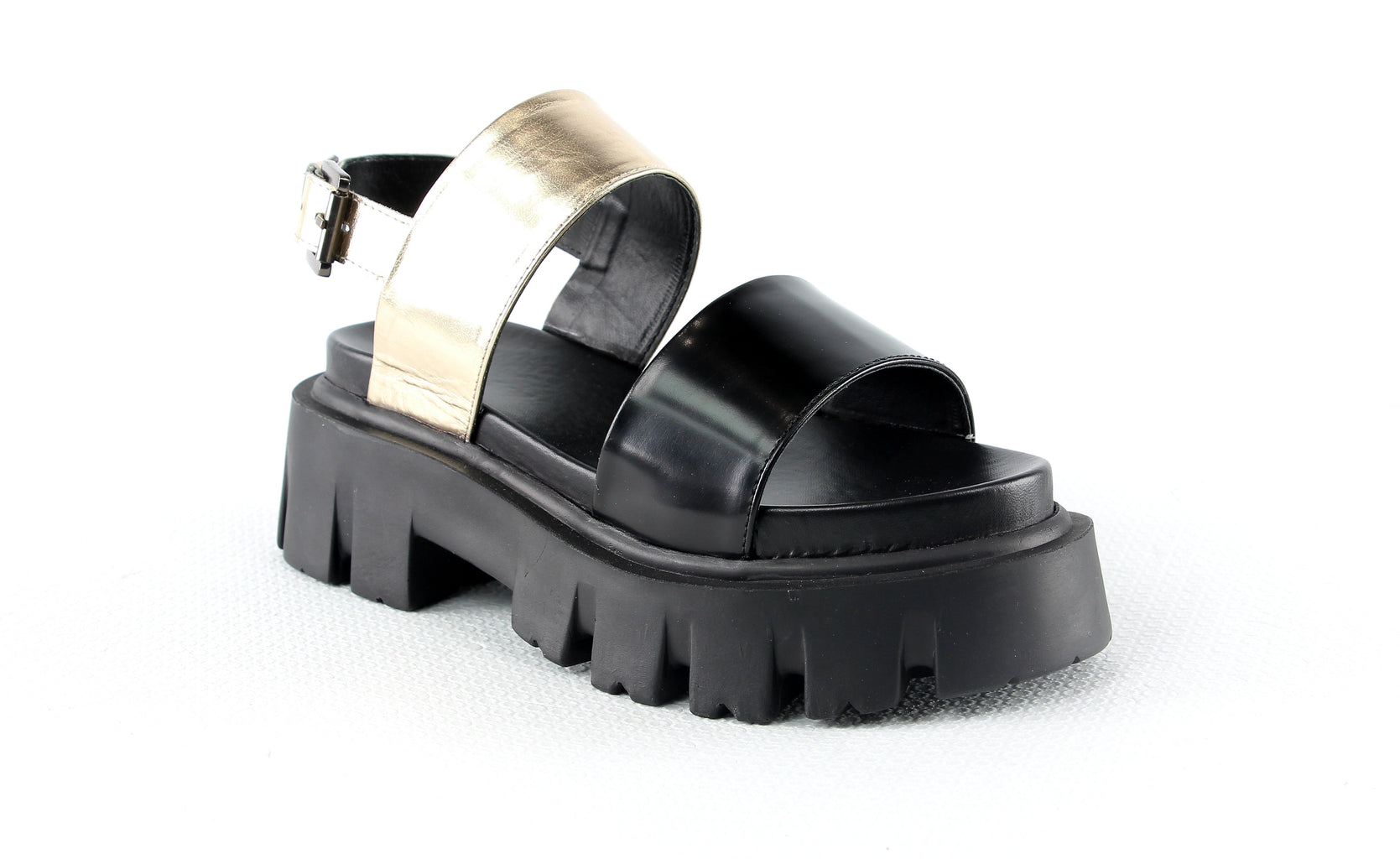 Sandales à plateforme Harrison - Noir GOLD Sandales à plateforme Nalaïm
