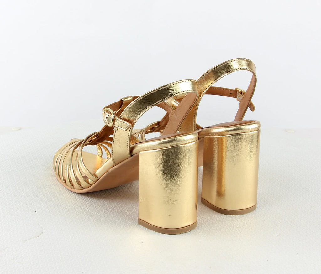 Sandales A Talon Jersey - Gold Sandales A Talon Nalaïm