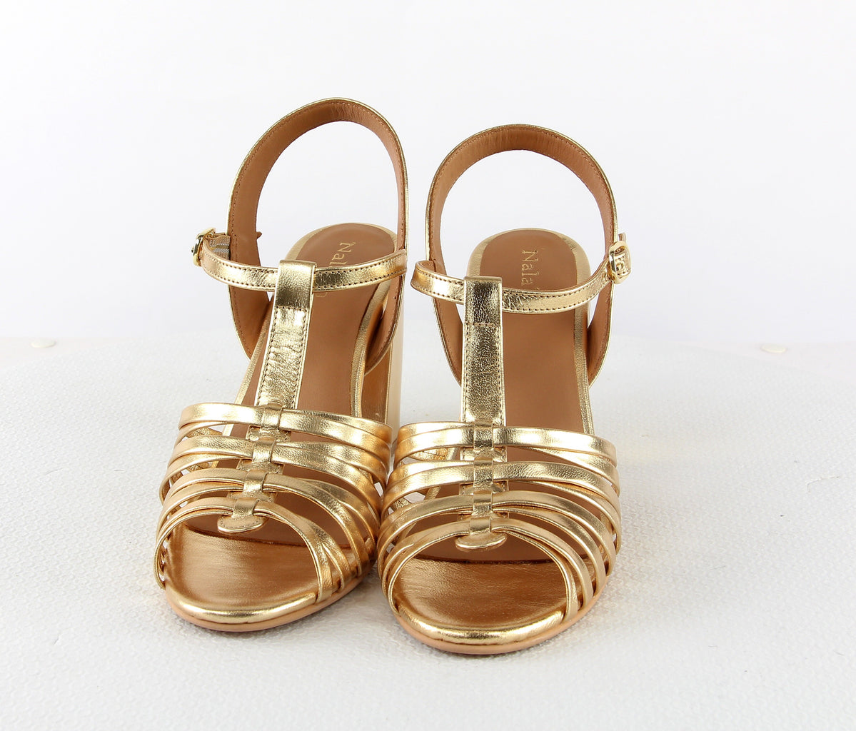 Sandales A Talon Jersey - Gold Sandales A Talon Nalaïm