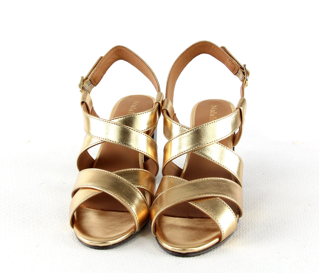 Sandales A Talon Jessy - Gold Sandales A Talon Nalaïm