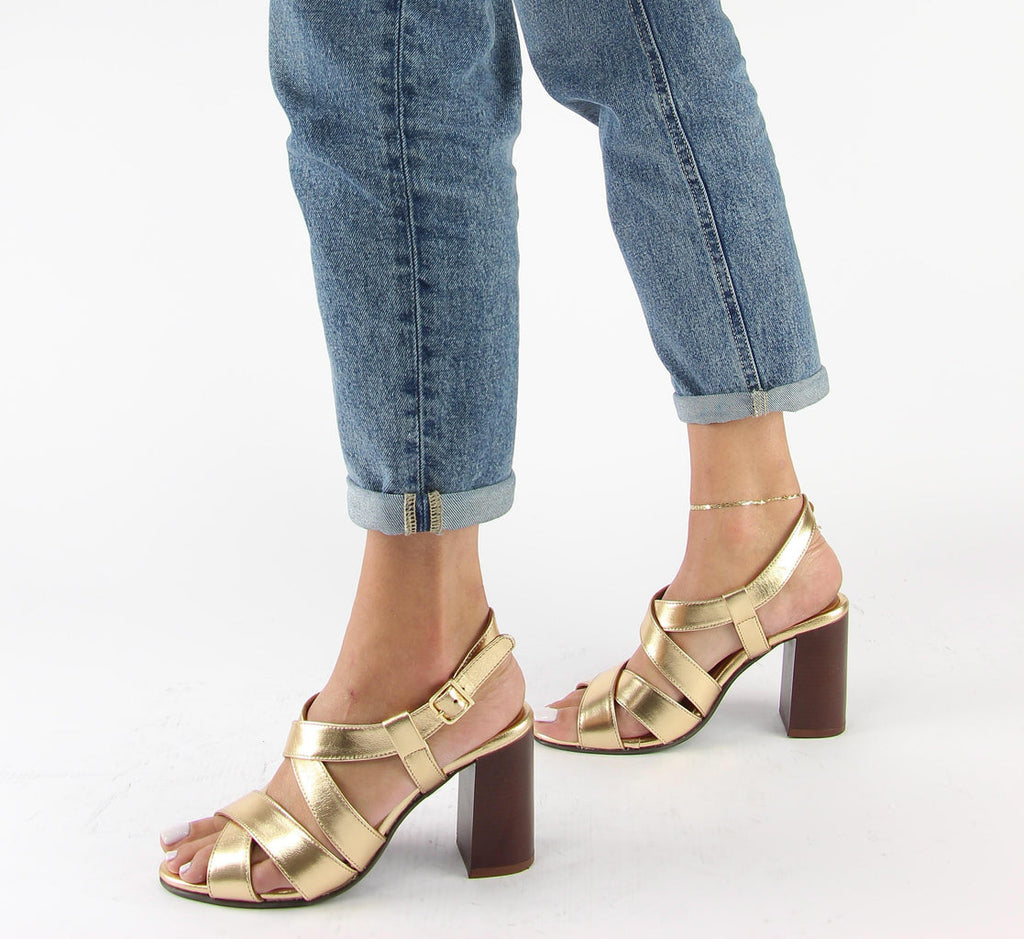 Sandales A Talon Jessy - Gold Sandales A Talon Nalaïm