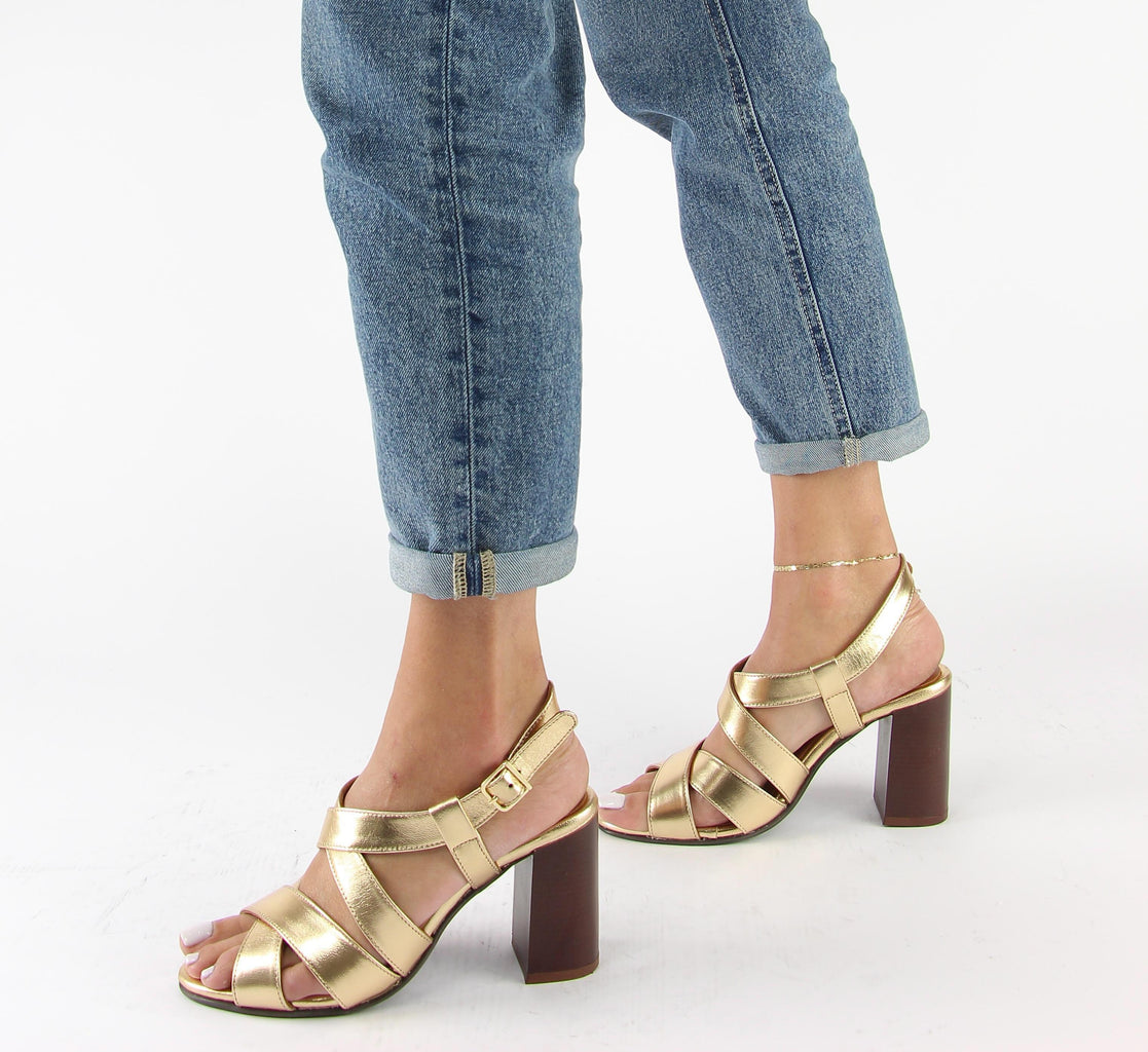 Sandales A Talon Jessy - Gold Sandales A Talon Nalaïm