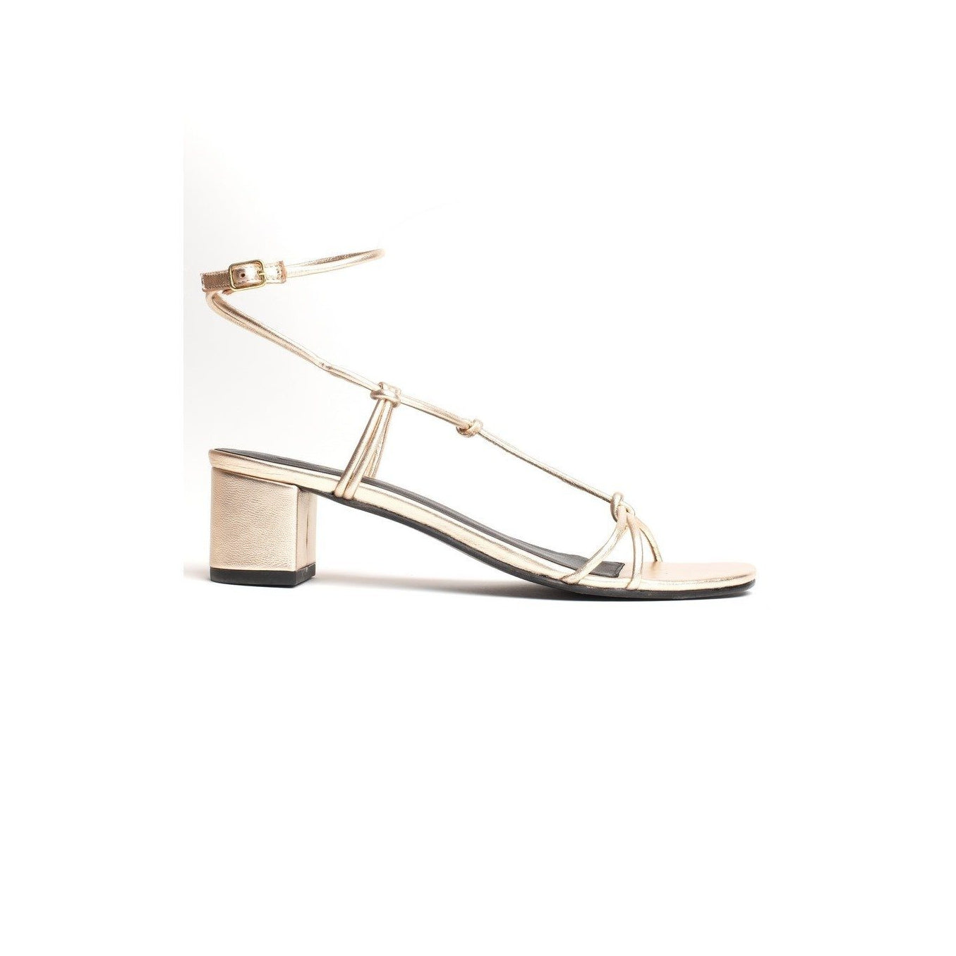 White Sun - Sandales Talon Aquene - Platinium Metallic Nappa - Gold