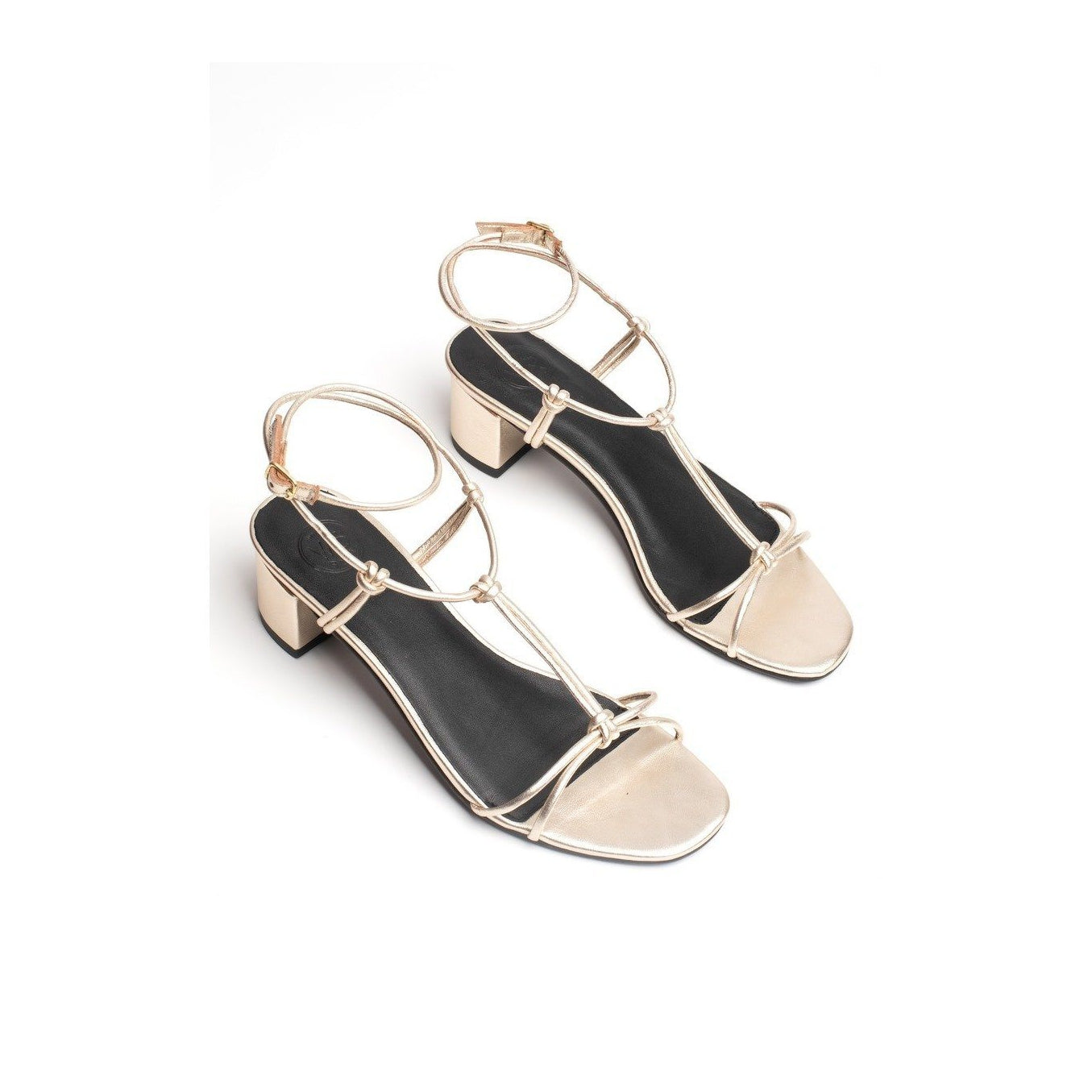 White Sun - Sandales Talon Aquene - Platinium Metallic Nappa - Gold
