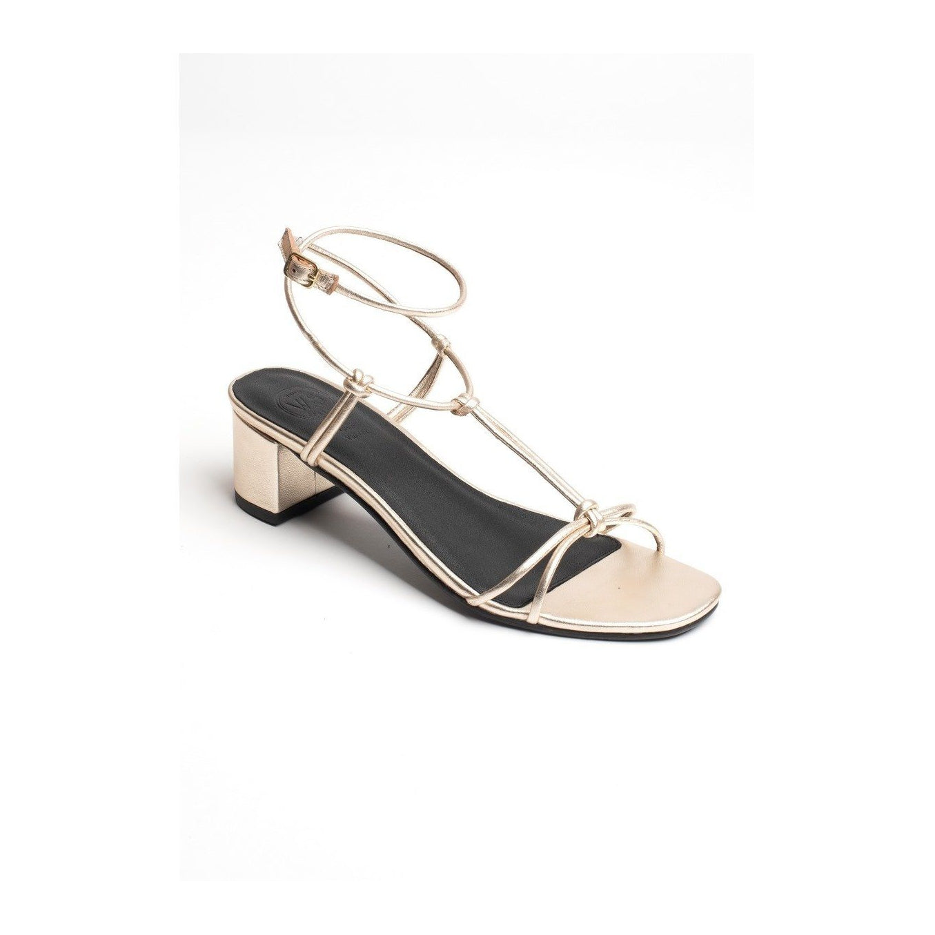 White Sun - Sandales Talon Aquene - Platinium Metallic Nappa - Gold