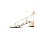 White Sun - Sandales Talon Aquene - Platinium Metallic Nappa - Gold