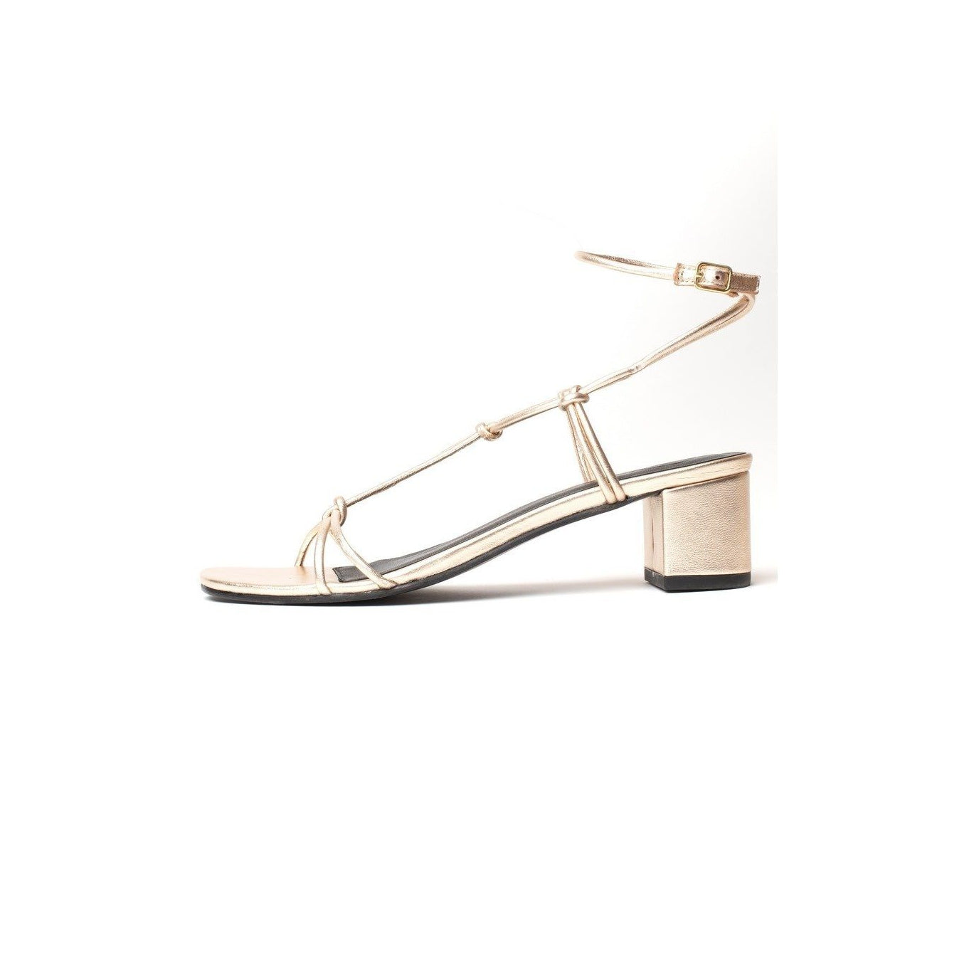 White Sun - Sandales Talon Aquene - Platinium Metallic Nappa - Gold