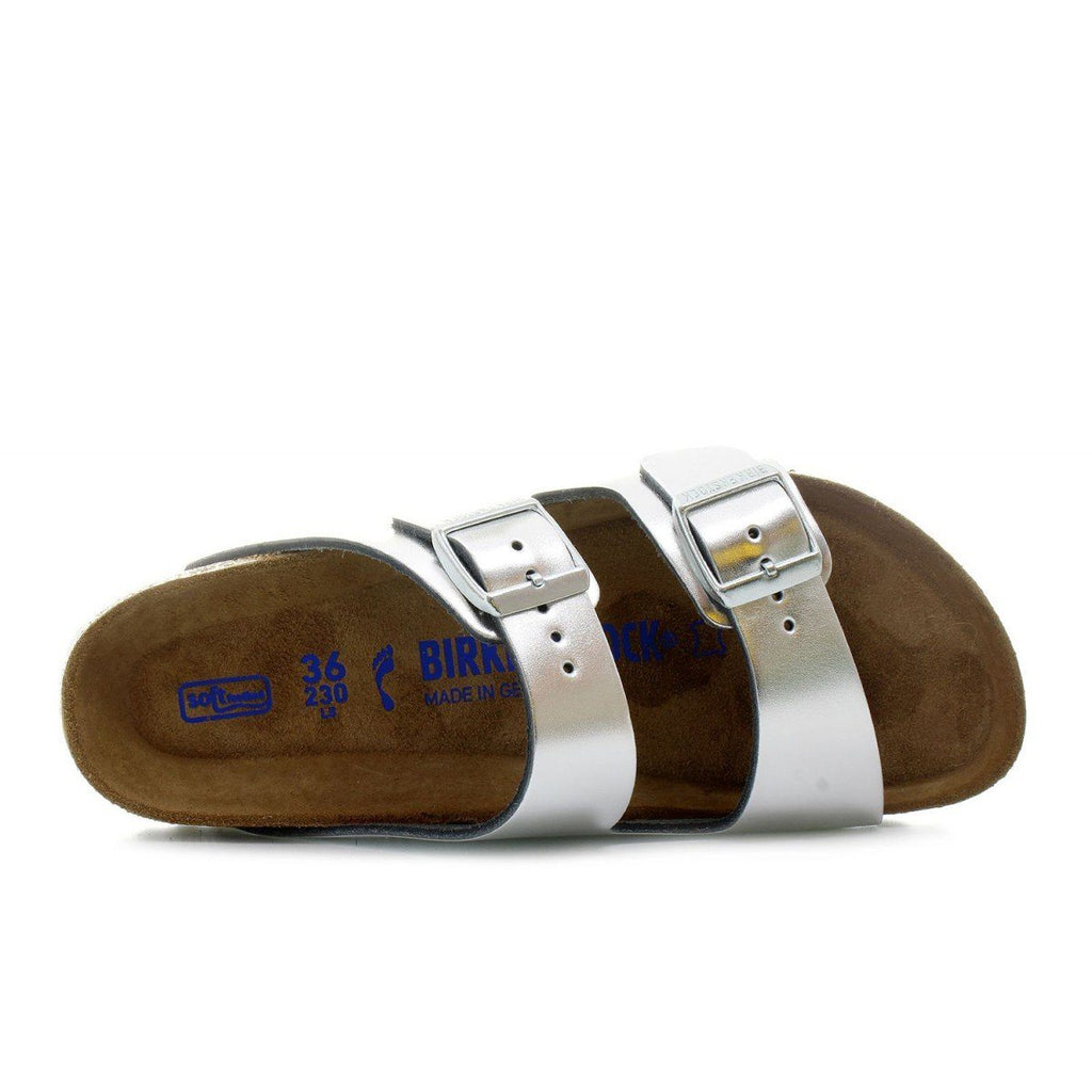 Sandales Arizona Cuir Argent/Marron - Femme - Birkenstock - Birkenstock - Birkenstock - The Bradery