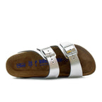 Sandales Arizona Cuir Argent/Marron - Femme - Birkenstock - Birkenstock - Birkenstock - The Bradery