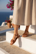 Sandales Avec Attache Cheville Bandana - Camel SANDALES White Sun