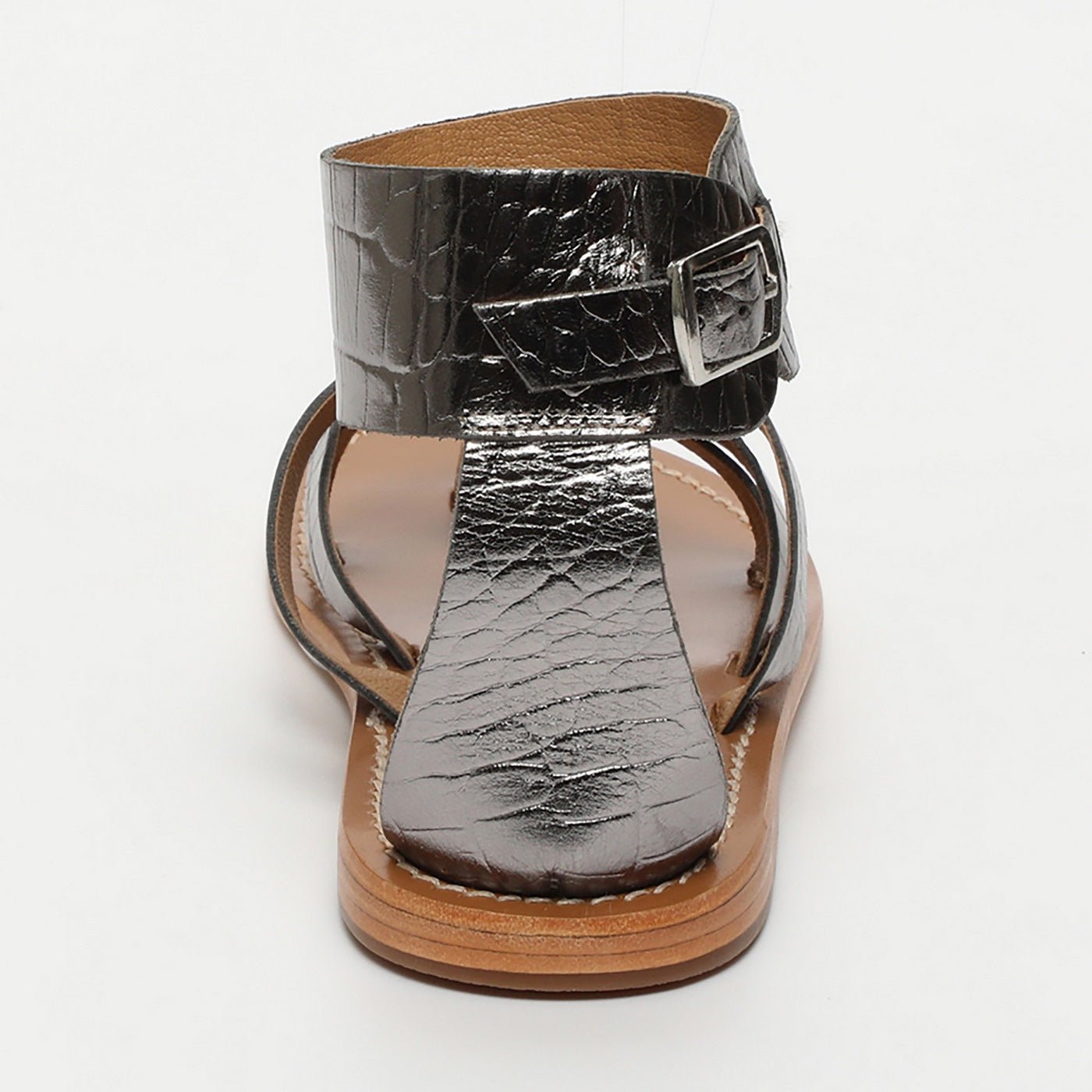 White Sun - Sandales Avec Attache Cheville Manoa - Pewter Croco - Femme
