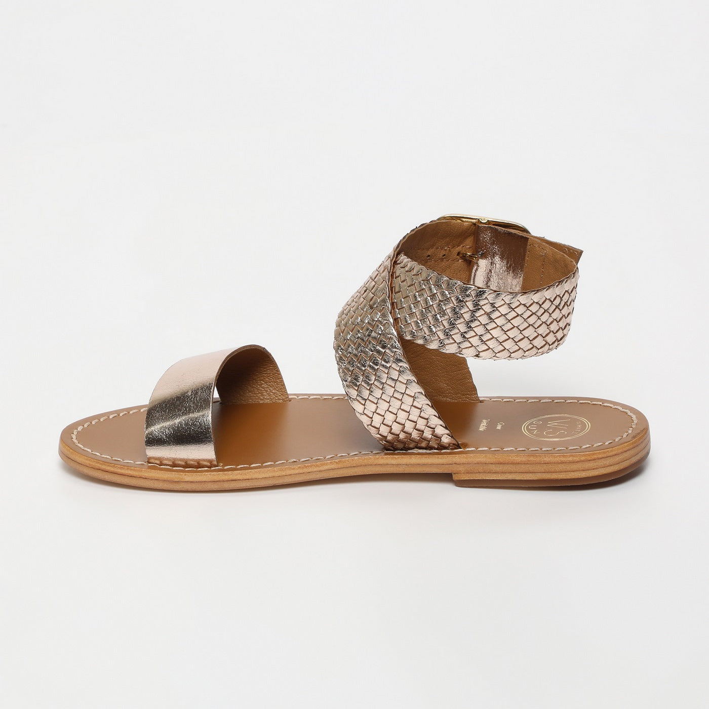 White Sun - Sandales Tinsley - Gold Goat Leather - Gold