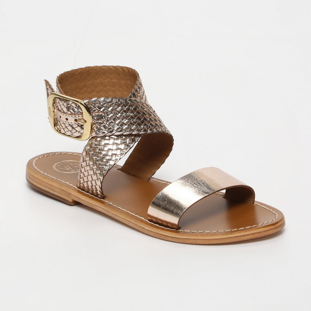 White Sun - Sandales Tinsley - Gold Goat Leather - Gold