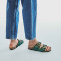 Sandales Cuir Suédé Odette Bleu Canard