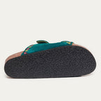Sandales Cuir Suédé Odette Bleu Canard