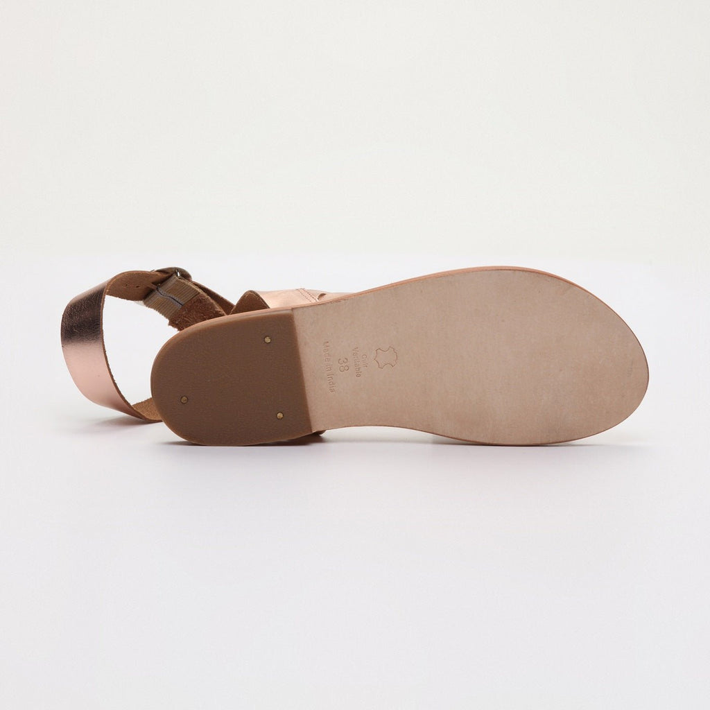 Sandales Entre-Doigts Lee - Or Rose - Les Bagatelles - Les Bagatelles* - The Bradery
