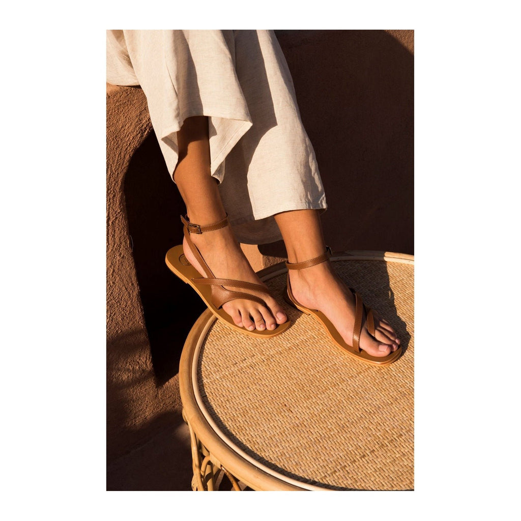 White Sun - Sandales Tinley - Camel Goat Leather - Camel