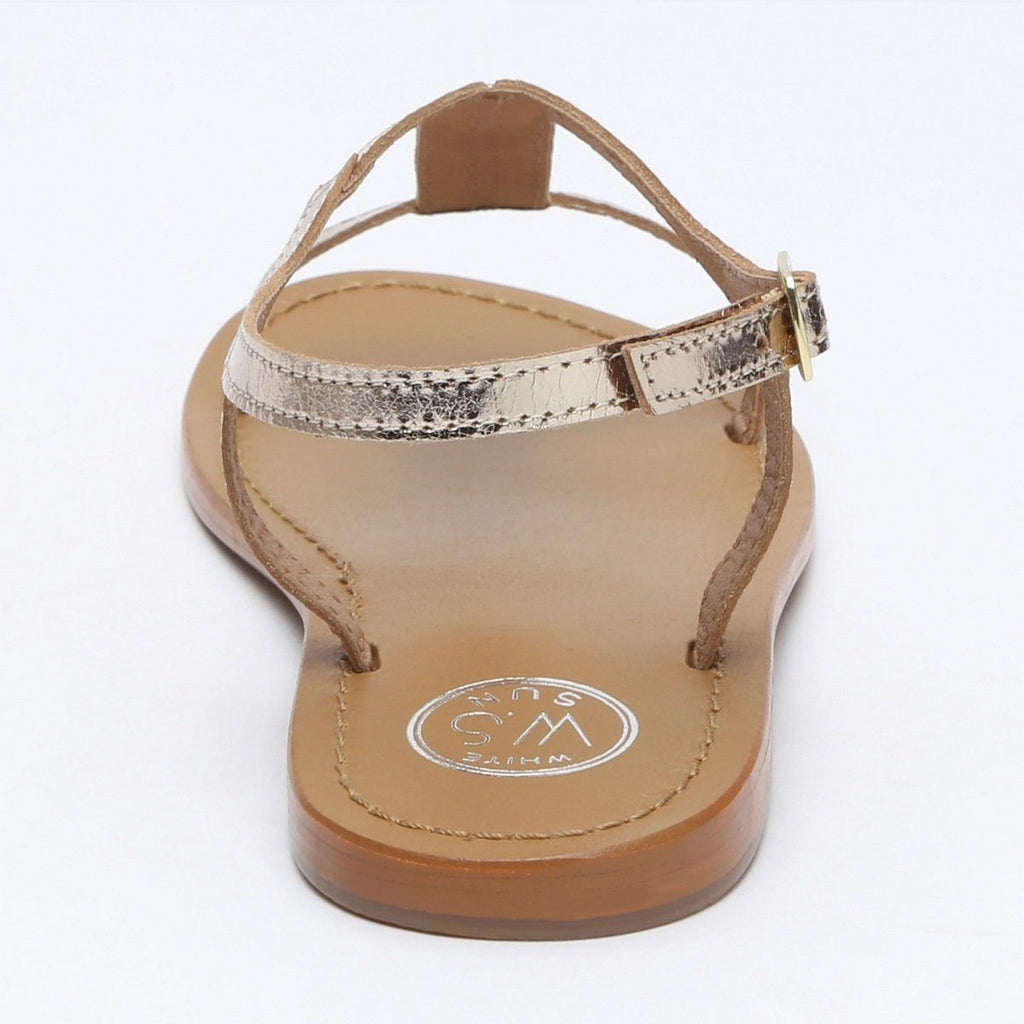 White Sun - Sandales Miramar - Cow Gold - Gold