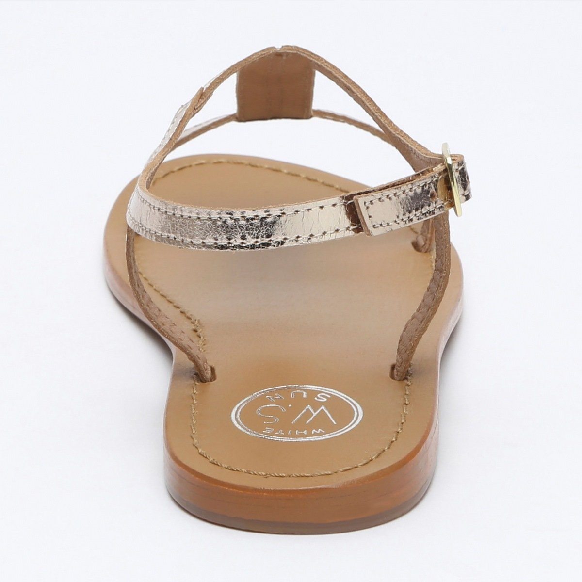 White Sun - Sandales Miramar - Cow Gold - Gold