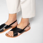 Sandales Essentielles Sibella - Black Croco Sandales Essentielles Les Bagatelles