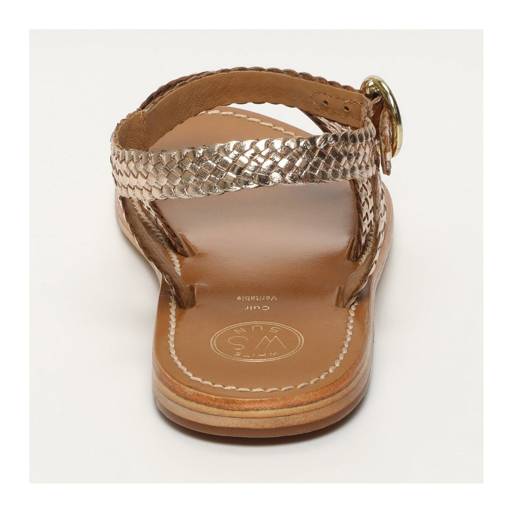 White Sun - Sandales Bharti - Gold Goat Leather - Gold
