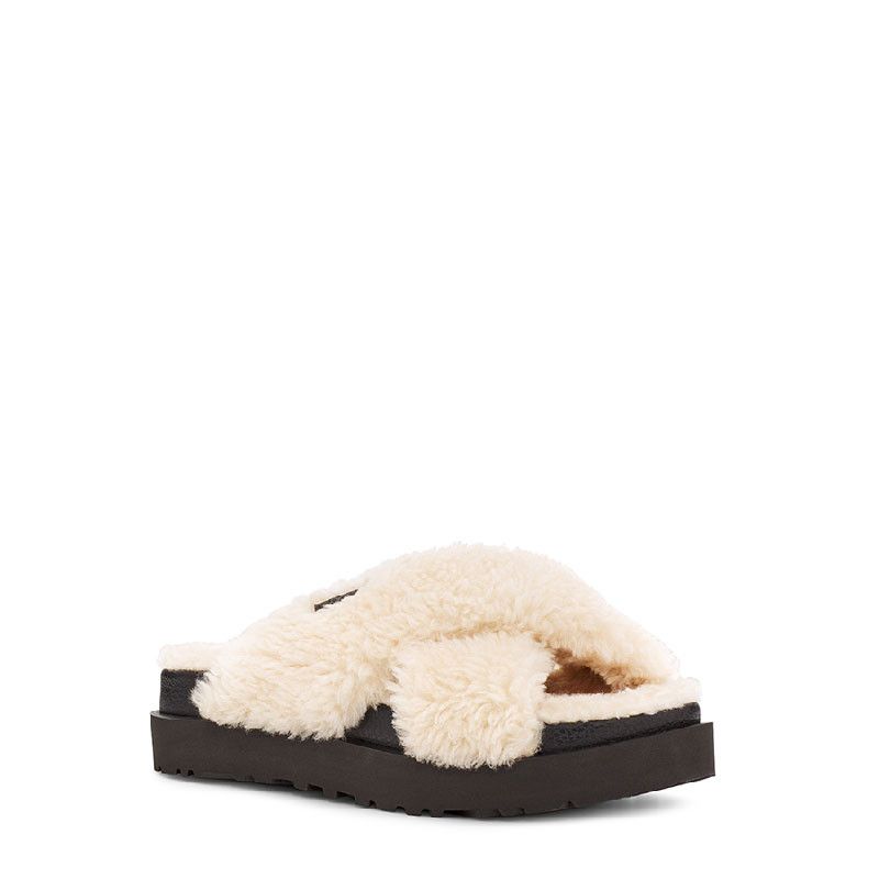 Sandales Fuzz Sugar Cross Slide - Beige - Femme - UGG - The Bradery