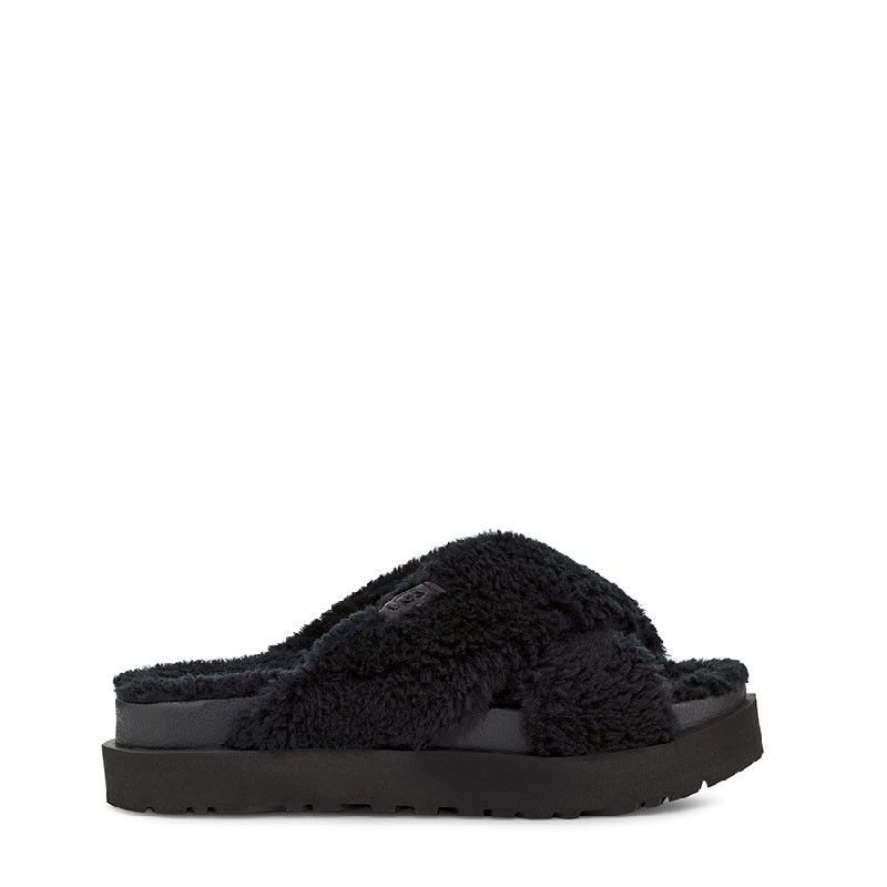 Sandales Fuzz Sugar Cross Slide - Noir - Femme - UGG - The Bradery
