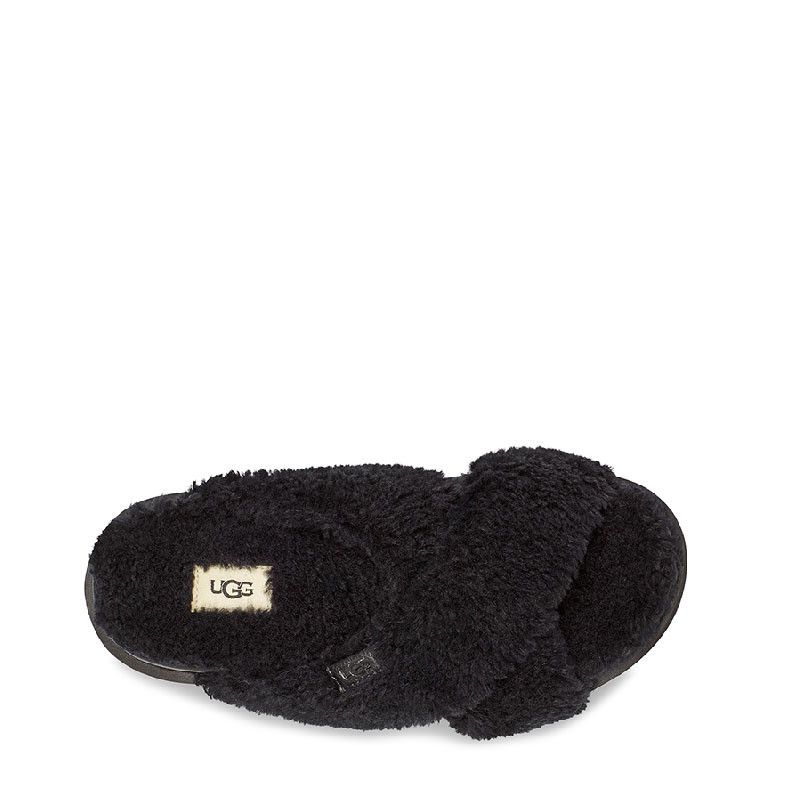 Sandales Fuzz Sugar Cross Slide - Noir - Femme - UGG - The Bradery