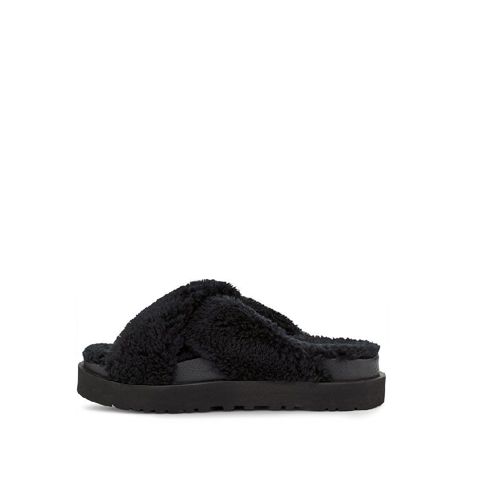 Sandales Fuzz Sugar Cross Slide - Noir - Femme - UGG - The Bradery