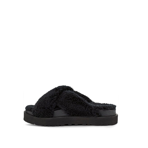 Sandales Fuzz Sugar Cross Slide - Noir - Femme - UGG - The Bradery
