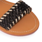 Sandales Plates Nagpur - Noir - Couleur Pourpre - Couleur Pourpre* - The Bradery