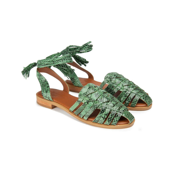 Sandales Plates Neila - Green Teju Sandales Couleur Pourpre
