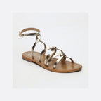 White Sun - Sandales Plates Viky - Or - Femme