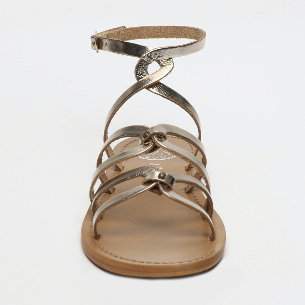 White Sun - Sandales Plates Viky - Or - Femme