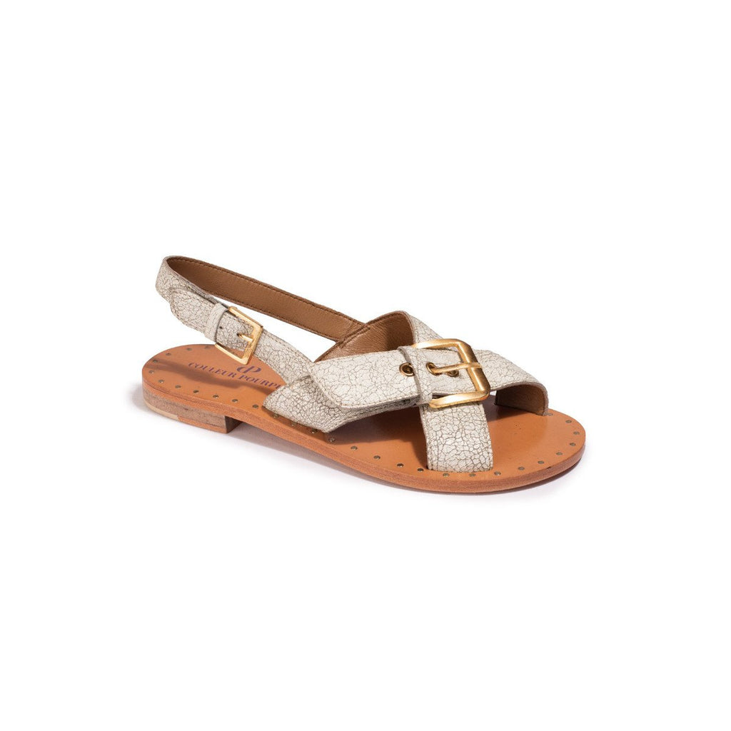 Sandales Pondi Blanc - Couleur Pourpre - Couleur Pourpre* - The Bradery