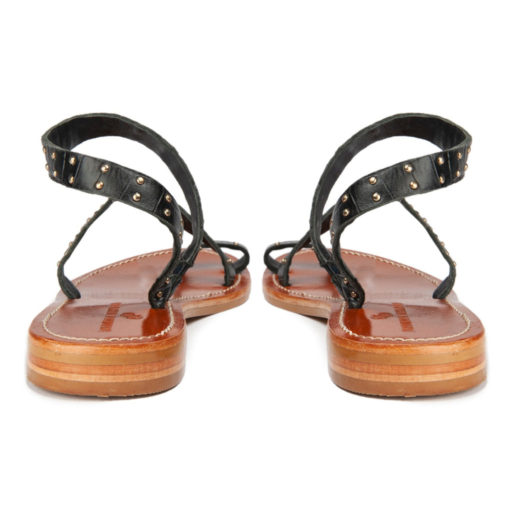 Sandales Shan - Croco noir - Couleur Pourpre - Couleur Pourpre* - The Bradery