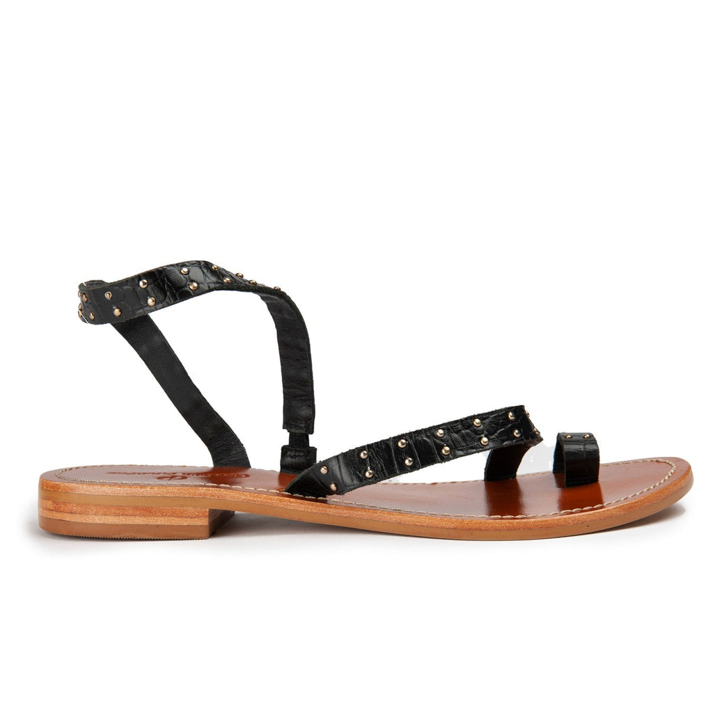 Sandales Shan - Croco noir - Couleur Pourpre - Couleur Pourpre* - The Bradery
