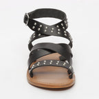 White Sun - Sandales Alcoy - Buff Black / Studs Silver - Black