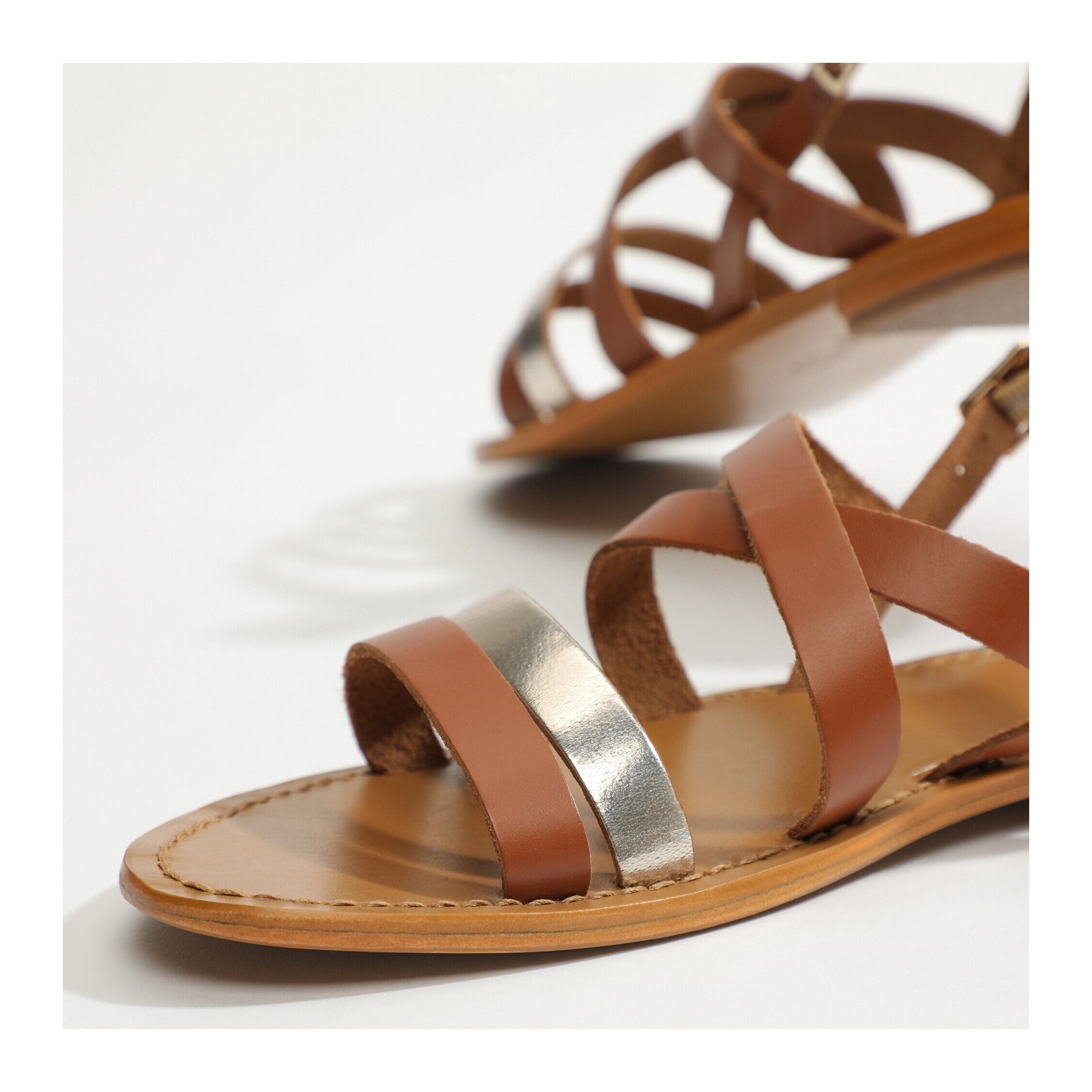 White Sun - Sandales Paraena - Buff Marron / Buff Gold - Gold+Marron