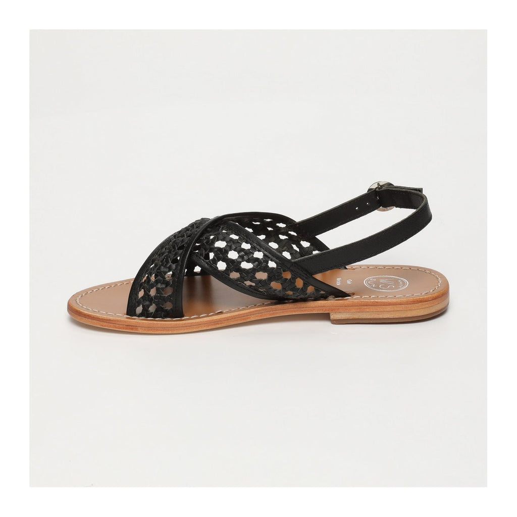 White Sun - Sandales Baishakh - Black Goat Leather - Black